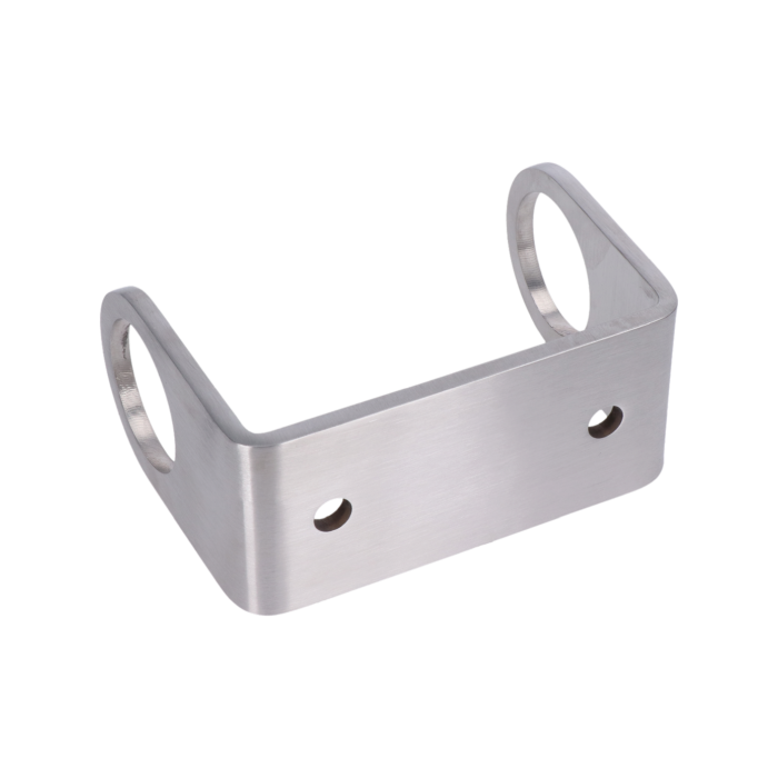 úchyt na bočné kotvenie stĺpu ø 42.4mm, (kotviaca platňa 130x60x6mm), brúsená nerez K320 /AISI304 - Image 2