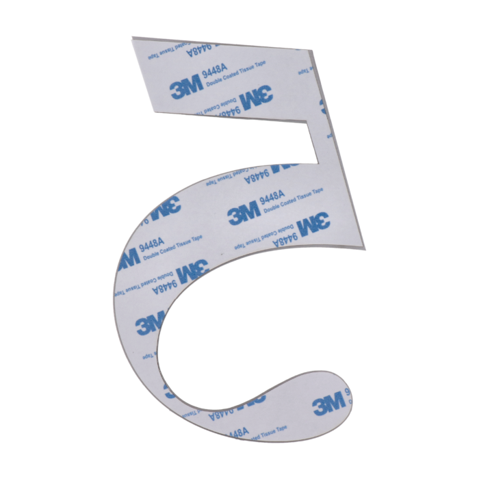 Číslo domové 5, (156x1.5mm), s 3M páskou, brúsená nerez K320 / AISI 304 - Image 2
