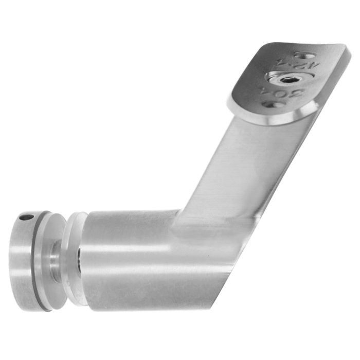 Držák madla pevný na trubku ø 42.4mm, s uchycením na sklo 6-21.52mm, broušená nerez K320 /AISI304