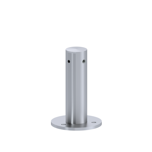 Příruba na fasádní lankovou stěnu, odsazení 150mm, průchozí, pro lanko max. ø6mm, se závitem M8, broušená nerez K320/AISI 304