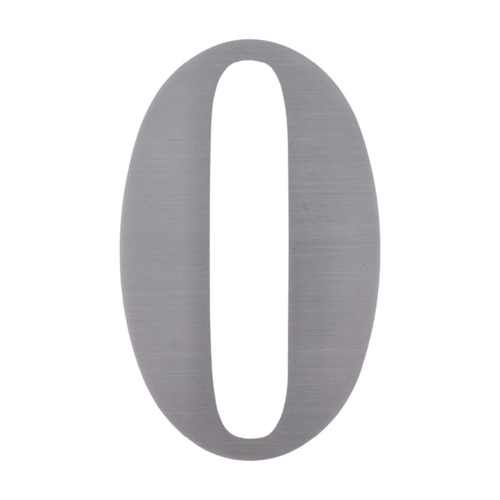 Číslo domové 0, (156x1.5mm), s 3M páskou, brúsená nerez K320 / AISI 304