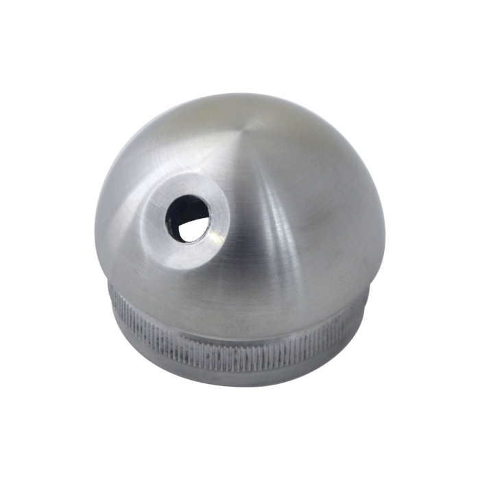 Spodek držáku madla na trubku ø 42,4 mm, se závitem M8, broušená nerez K320 / AISI304