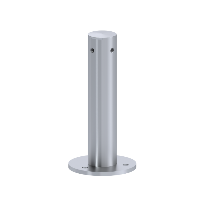 Příruba (rohová) na fasádní lankovou stěnu, odsazení 200 mm, se dvěma vnitřními závity M8, broušená nerez K320 / AISI 304