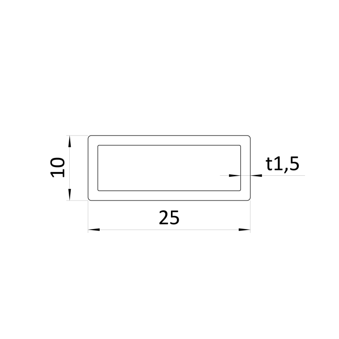 Profil uzavřen 25x10x1.5mm,cena za 1ks (4m) broušená nerez K320 /AISI304 - Image 2