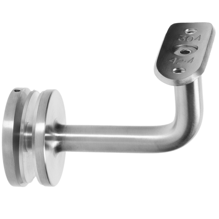 Držák madla pevný na trubku ø 42.4mm, s uchycením na sklo 6-21,52mm, broušená nerez K320 /AISI304