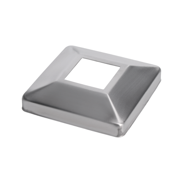 Kryt příruby (95x95 mm), otvor:40,5x40,5 mm, broušená nerez K320 / AISI304