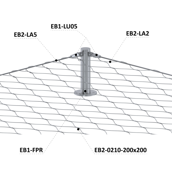 Sada pro fasádní lankovou stěnu, 3,0x25m, odsazení: 100mm - Image 4
