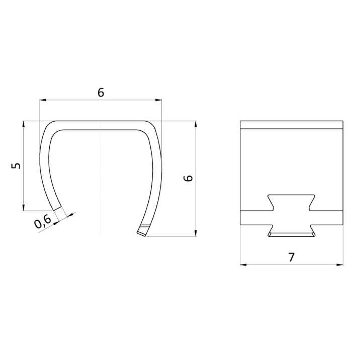Nerezové lisovací pouzdro pro dvě 1.5mm lanka - otevřeno. K320/AISI 316. - Image 2