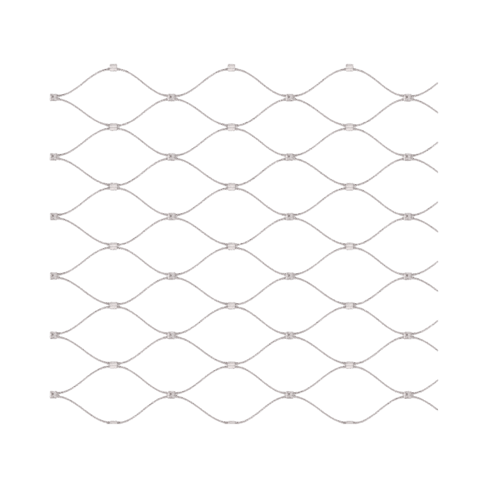 Nerezová lanková síť, 1,0m x 5m (šxd), oko 60x104 mm, tloušťka lanka 2mm, AISI316 - Image 4