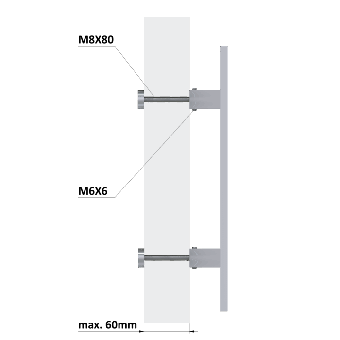Nerezové 45° madlo, délka 350mm, broušená AISI304 - Image 4