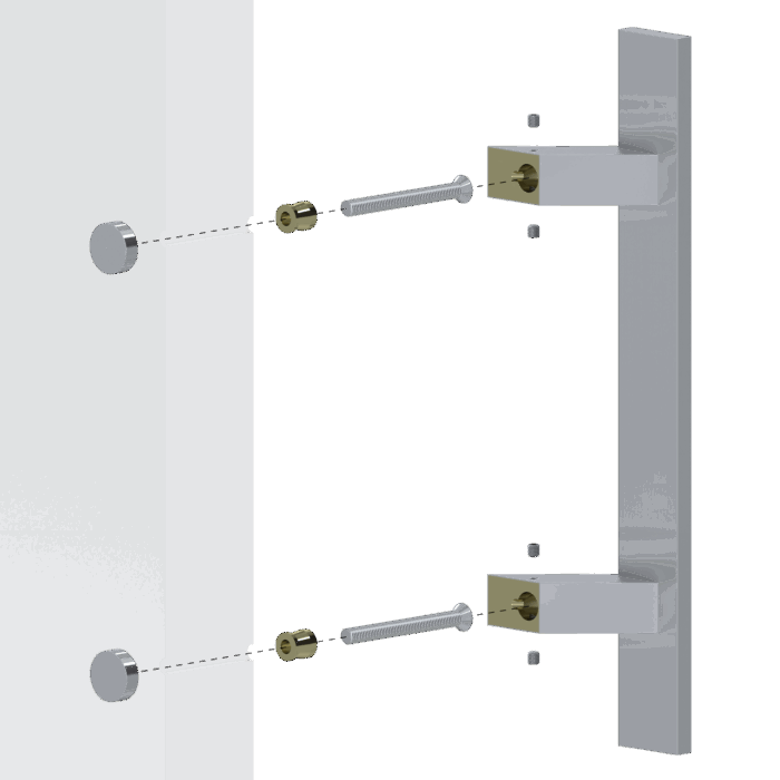 Madlo 45°, L = 600 mm, broušená AISI304 - Obrázek 5