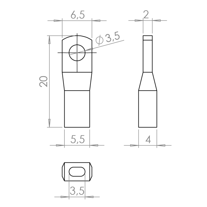 Nerezová lisovací spojka pro dvě 1.5mm lanka - Obrázek 2