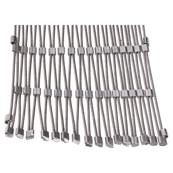 Nerezová lanková síť, 1,0m x 5m (šxd), oko 60x104 mm, tloušťka lanka 2mm, AISI316 - Obrázek 2